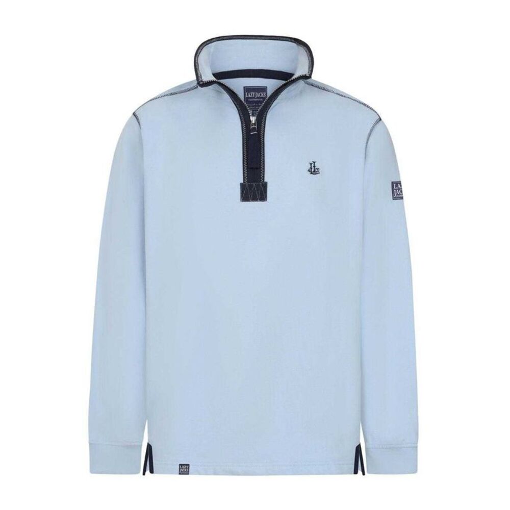Lazy Jacks Mens Quarter Zip Sweatshirt / Sky